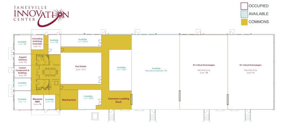 JIC Floorplan Showing Available Spaces JIC Floorplan Showing Available Spaces