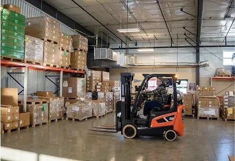 threads warehouse with fork lift threads warehouse with fork lift